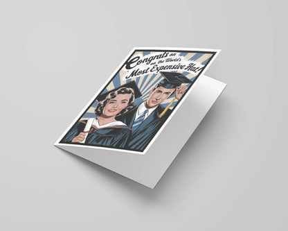 Graduation Card; Most Expensive Hat (Funny)