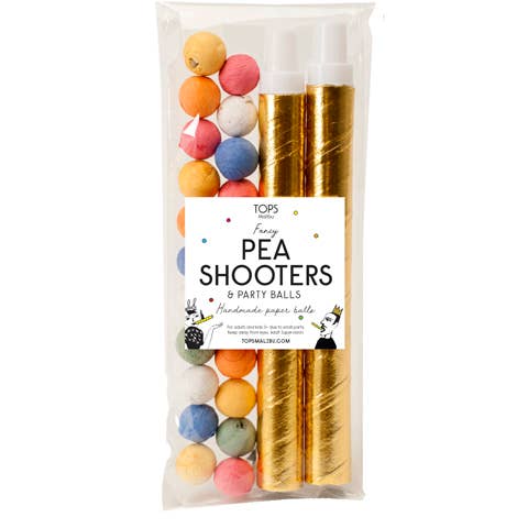 Fancy Pea Shooters w/Colored Paper Balls (Set of 2 Shooters, Party Favors)