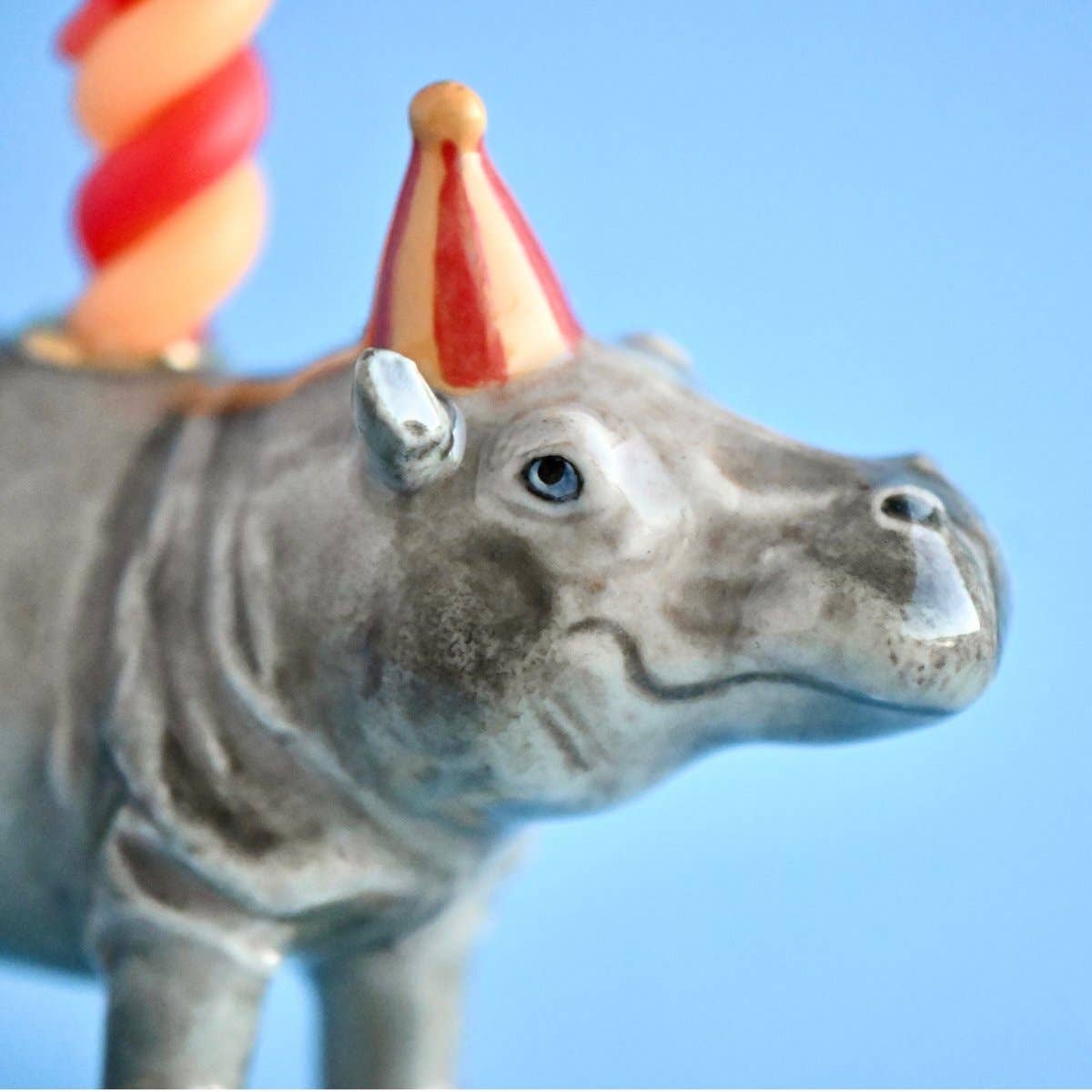 Camp Hollow Cake Topper; Hippo (Hand-Painted Porcelain)