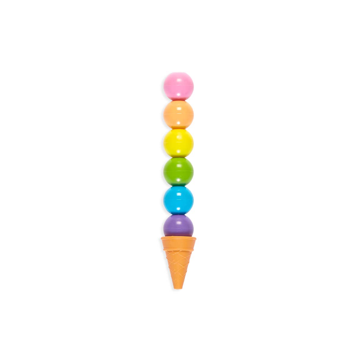 Ooly Erasable Stacking Crayons; Rainbow Scoops,Vanilla Scented (Set of 6)