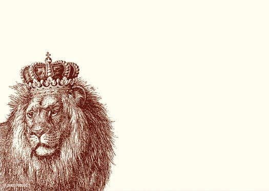 Note Card Set; King Lion (Set of 10 Note Cards & Envelopes, Size A6)
