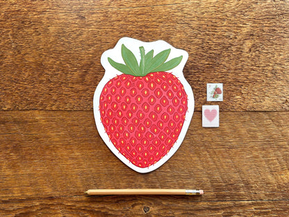 Postcard; Strawberry (Large Cut-Out)