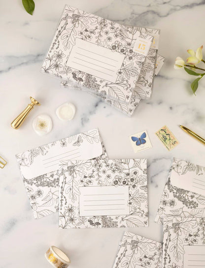 Letter Writing Set; Tree Blooms By Botanica Paper Co. (12 Letters + 6 Envelopes)