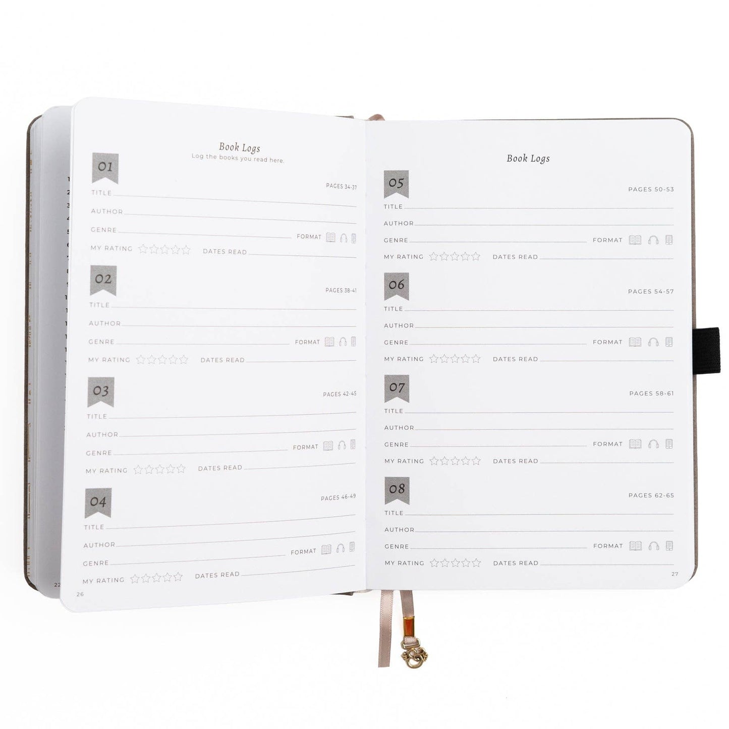 Reading Journal; Vintage Library in Lilac