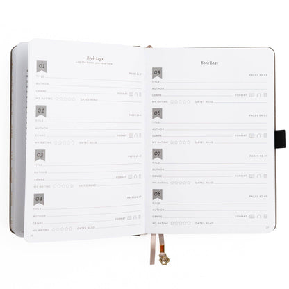 Reading Journal; Vintage Library in Lilac