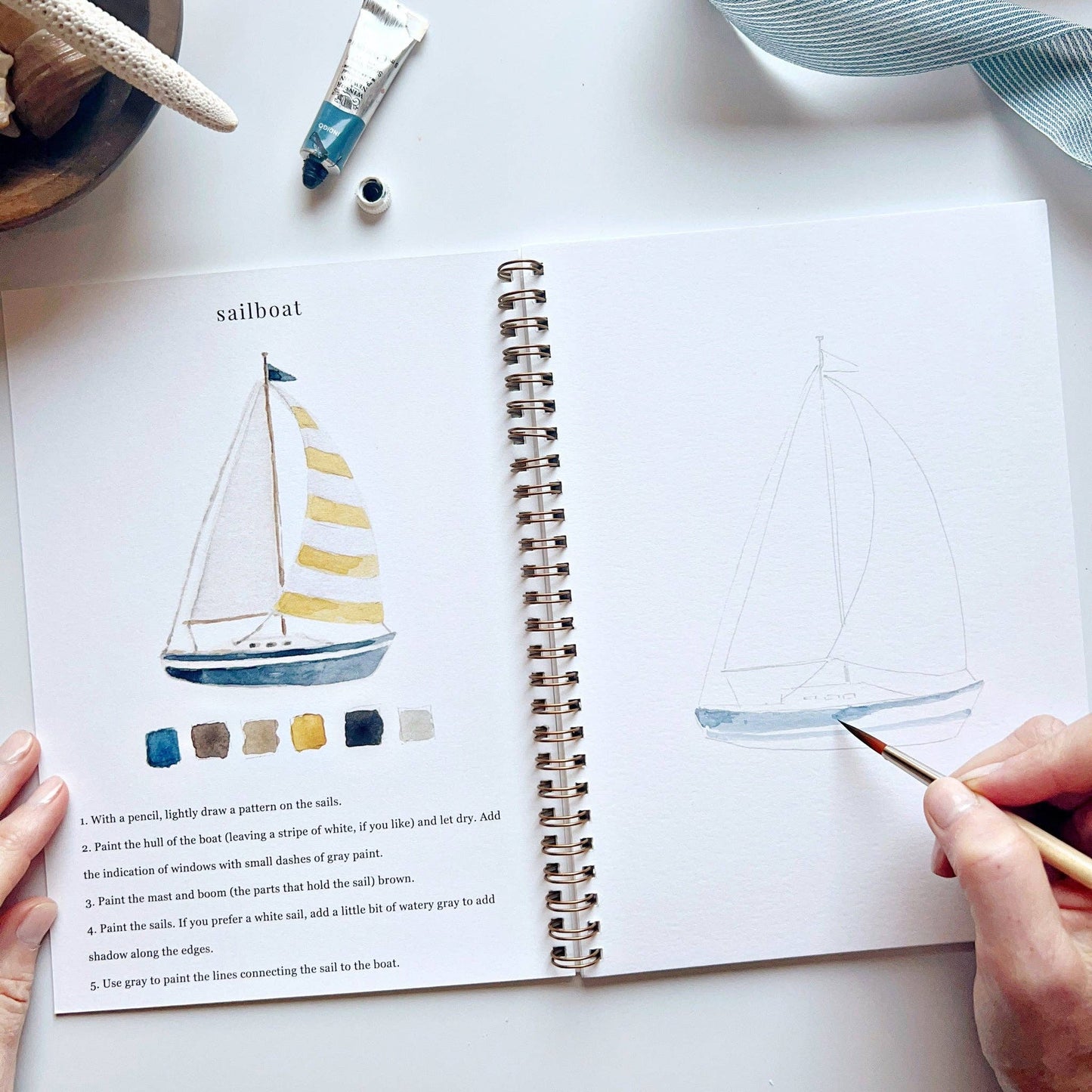 Watercolor Workbook; Seaside By Emily Lex