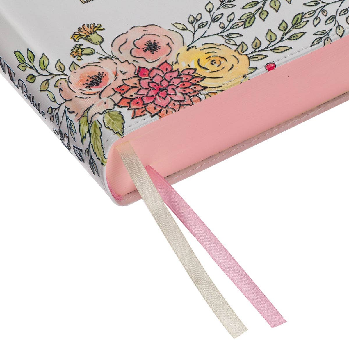 KJV My Creative Bible; Faux Leather White Floral Printed