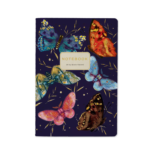 A5 Notebook; Butterflies on Blue - BV by Bruno Visconti