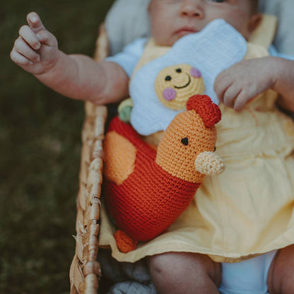 Crochet Rattle; Friendly Egg (Handmade Plush Toy)