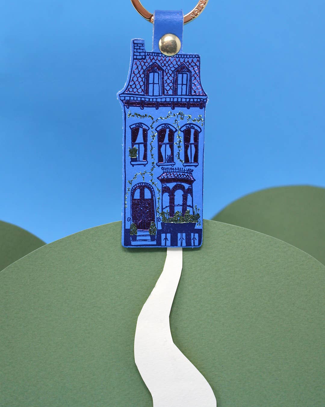 Leather Keyring; Dolls House (100% Leather)