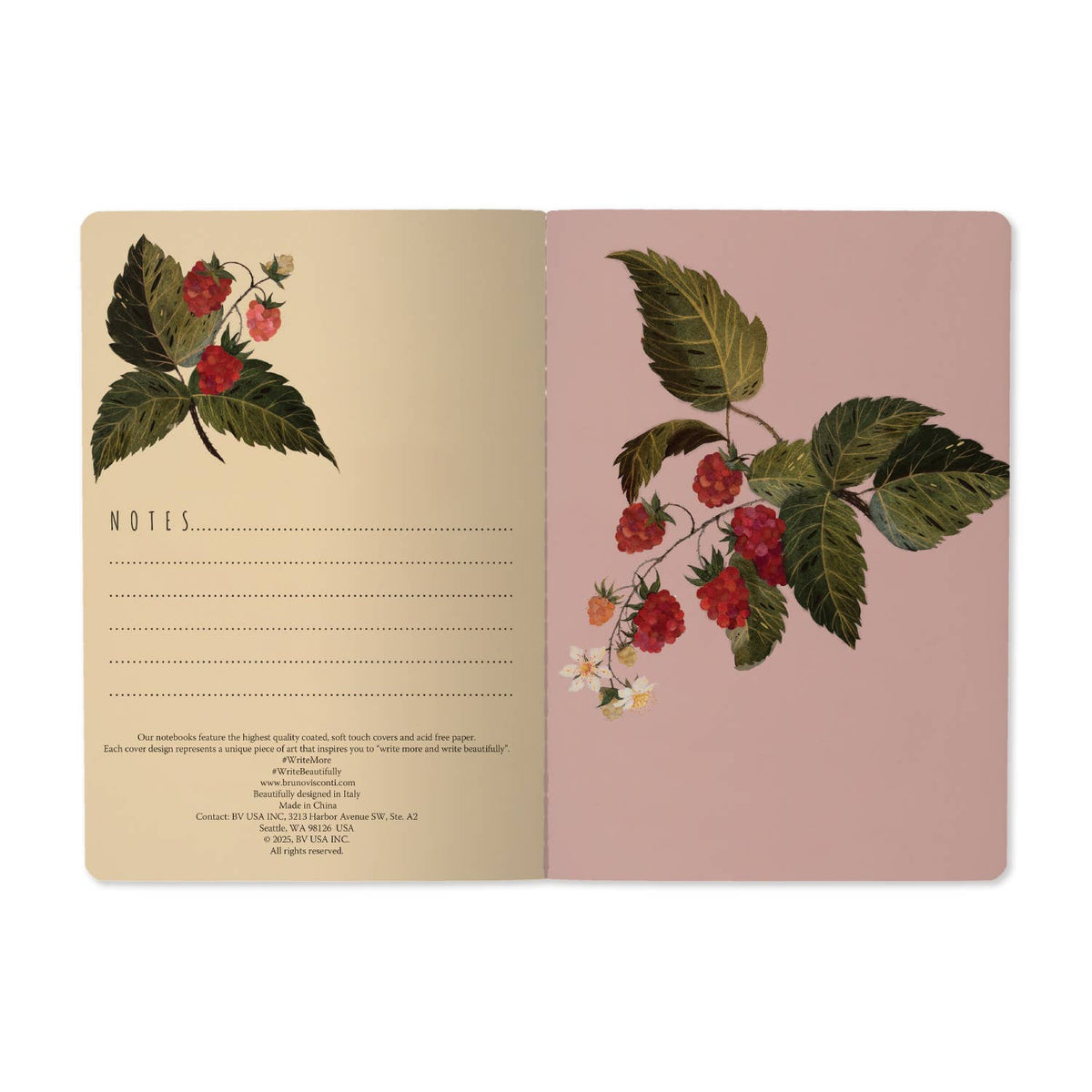 A5 Notebook; Wild Raspberry | BV by Bruno Visconti