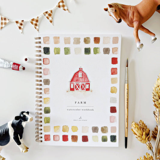 Watercolor Workbook; Farm By Emily Lex