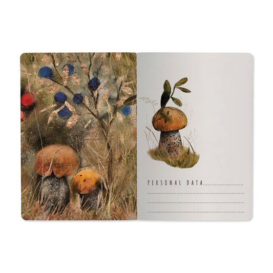 A5 Notebook; Mushrooms Watercolor | BV by Bruno Visconti