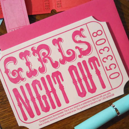 Bachelorette Card; Girls Night Out Ticket