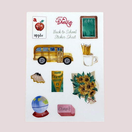 Sticker Sheet; Back to School - Made By Shellie