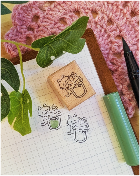 Wood Stamp; Little Drink | CC's Art Café