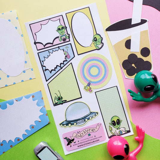 Sticker Sheet; Awesome Aliens’ Labels