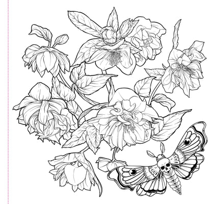 Adult Coloring Book; Goth Garden
