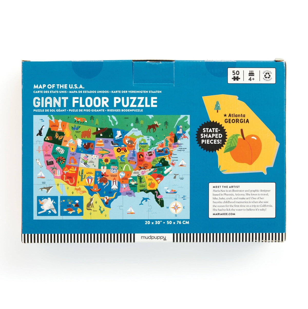 Jigsaw Puzzle; Map of the U.S.A. (50 Pieces)