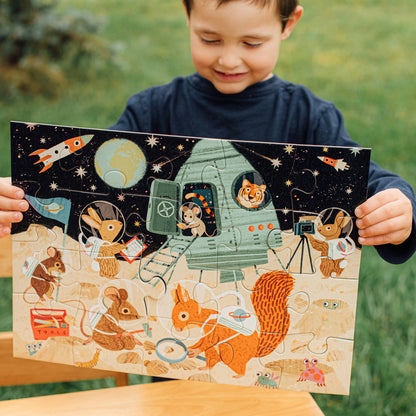 Eeboo Puzzle; Space Exploration (20 Piece Puzzle)