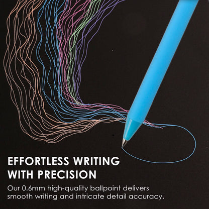 Acrylic Gel Pen Set of 12; Retractable Colorflow