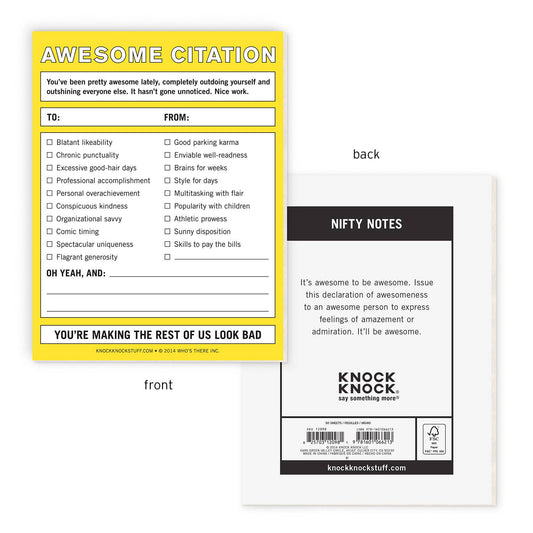 Nifty Notepad; Awesome Citation (Yellow, 50 Sheets)