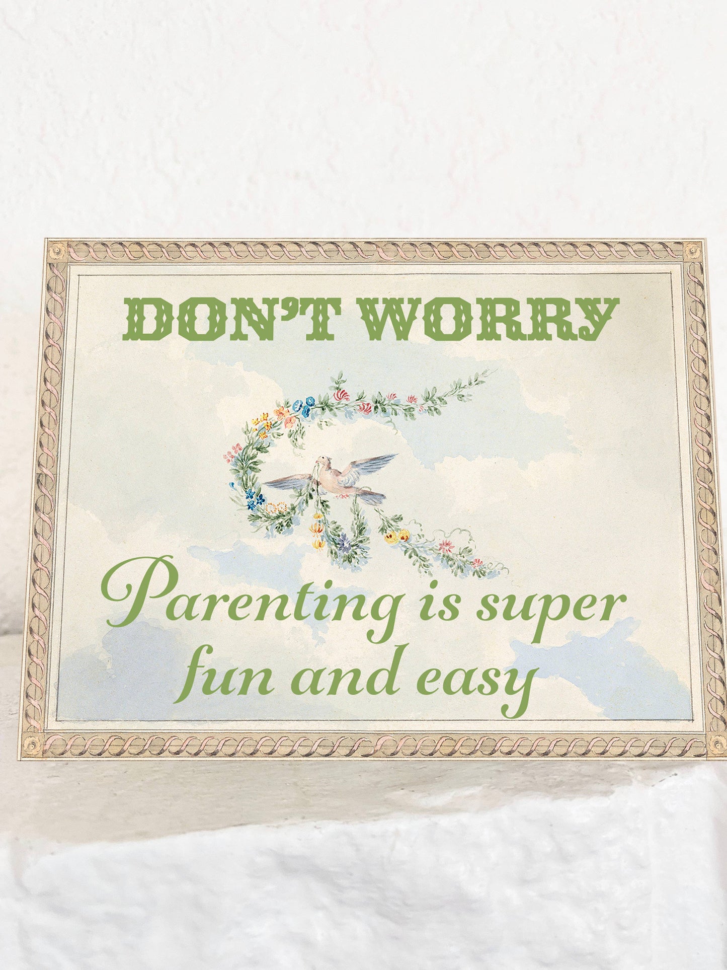 Parenting Card; Parenting is Easy and Fun (Funny Card for New Parents)