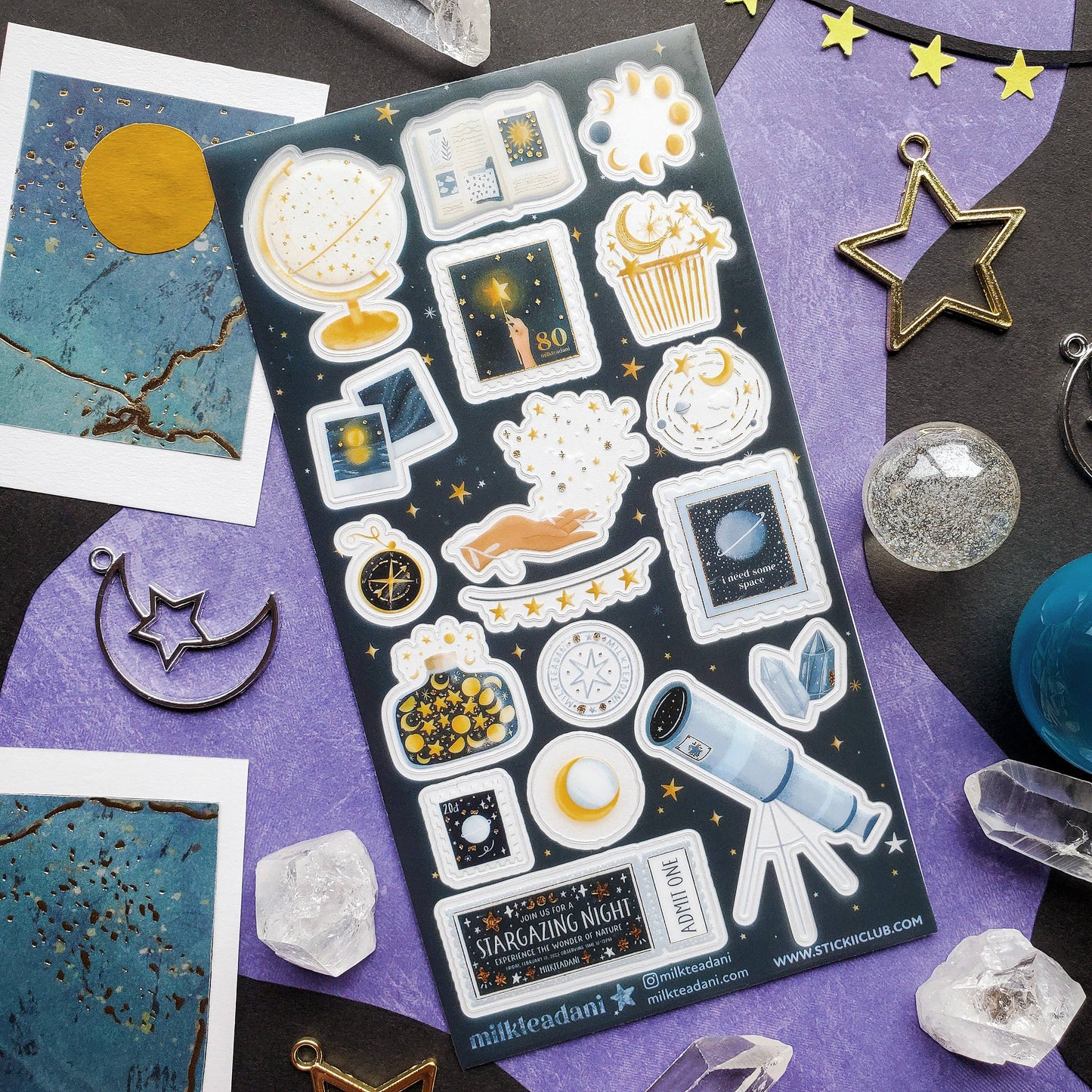 Stickii Sticker Sheet; Stargazing Night