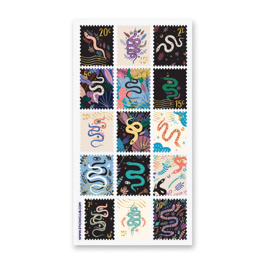 Stickii Sticker Sheet; Serpent Stamps