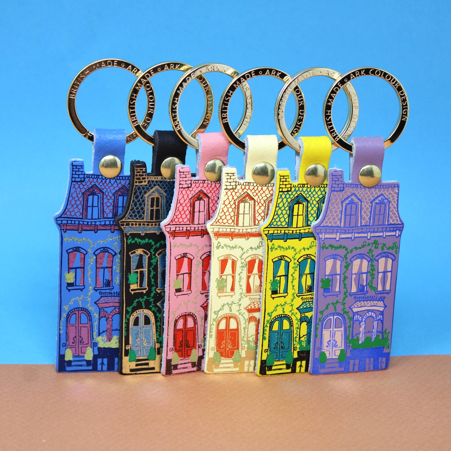 Leather Keyring; Dolls House (100% Leather)