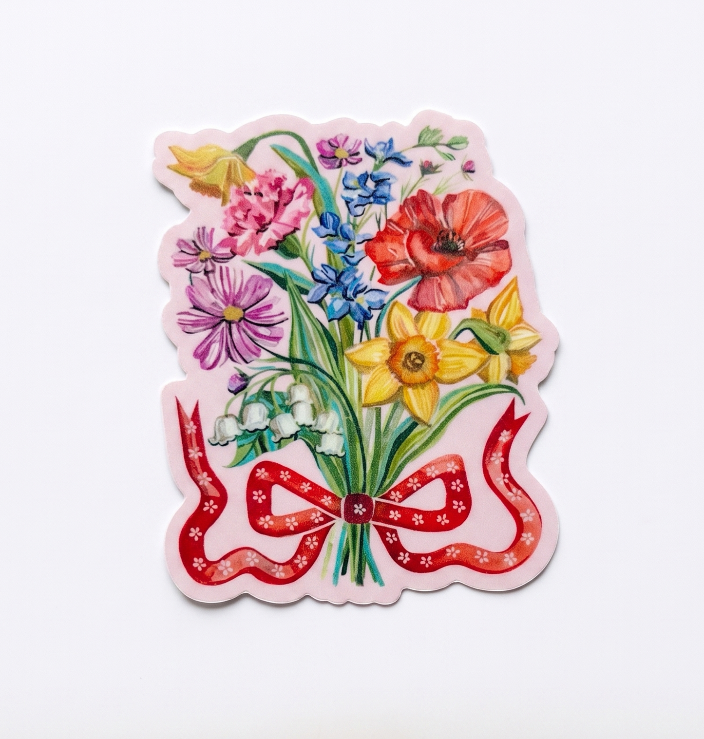 Vinyl Sticker; Flowers in a Bow - Made by Shellie