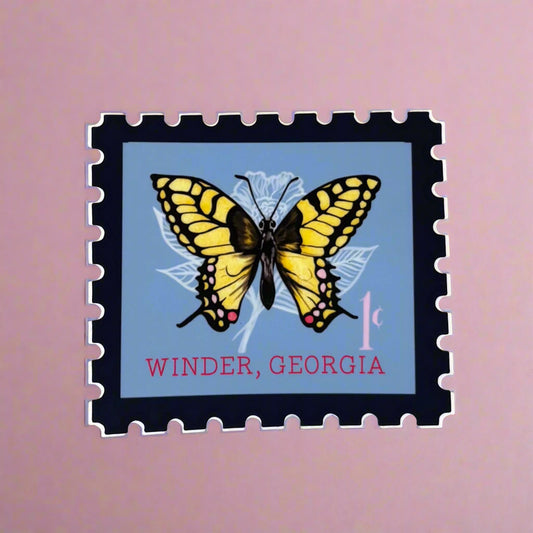 Vinyl Sticker; Butterfly Winder Stamp - Made By Shellie