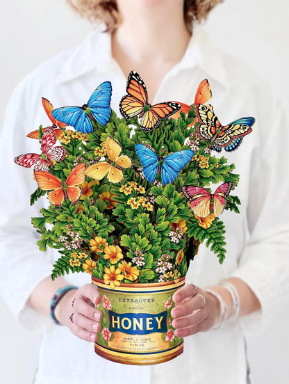 Pop-Up Greeting Card; Butterflies & Buttercups