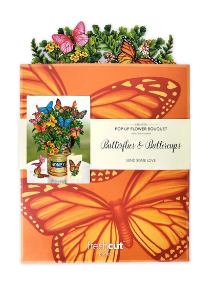 Pop-Up Greeting Card; Butterflies & Buttercups
