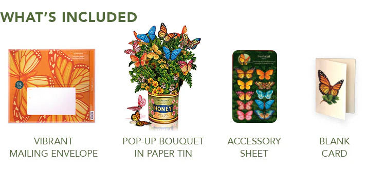 Pop-Up Greeting Card; Butterflies & Buttercups