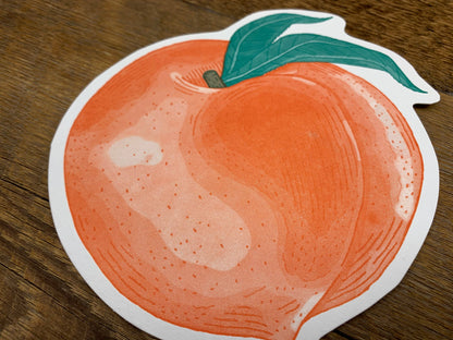 Postcard; Peach (Large Cut-Out)
