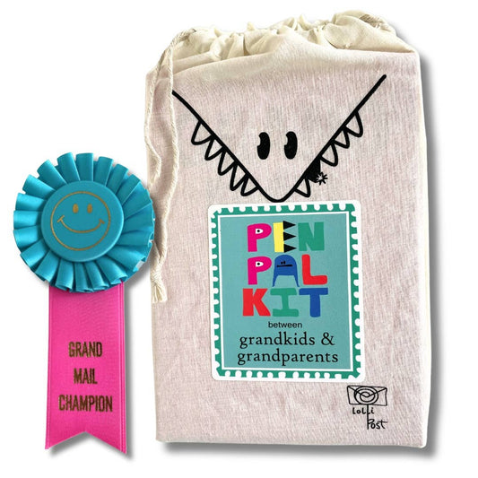Grand Pen Pal Kit; Kids & Grandparents (Drawstring Bag)