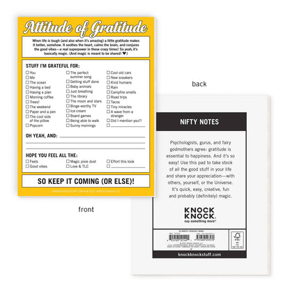 Nifty NotePad; Attitude of Gratitude (Yellow, 50 Sheets)