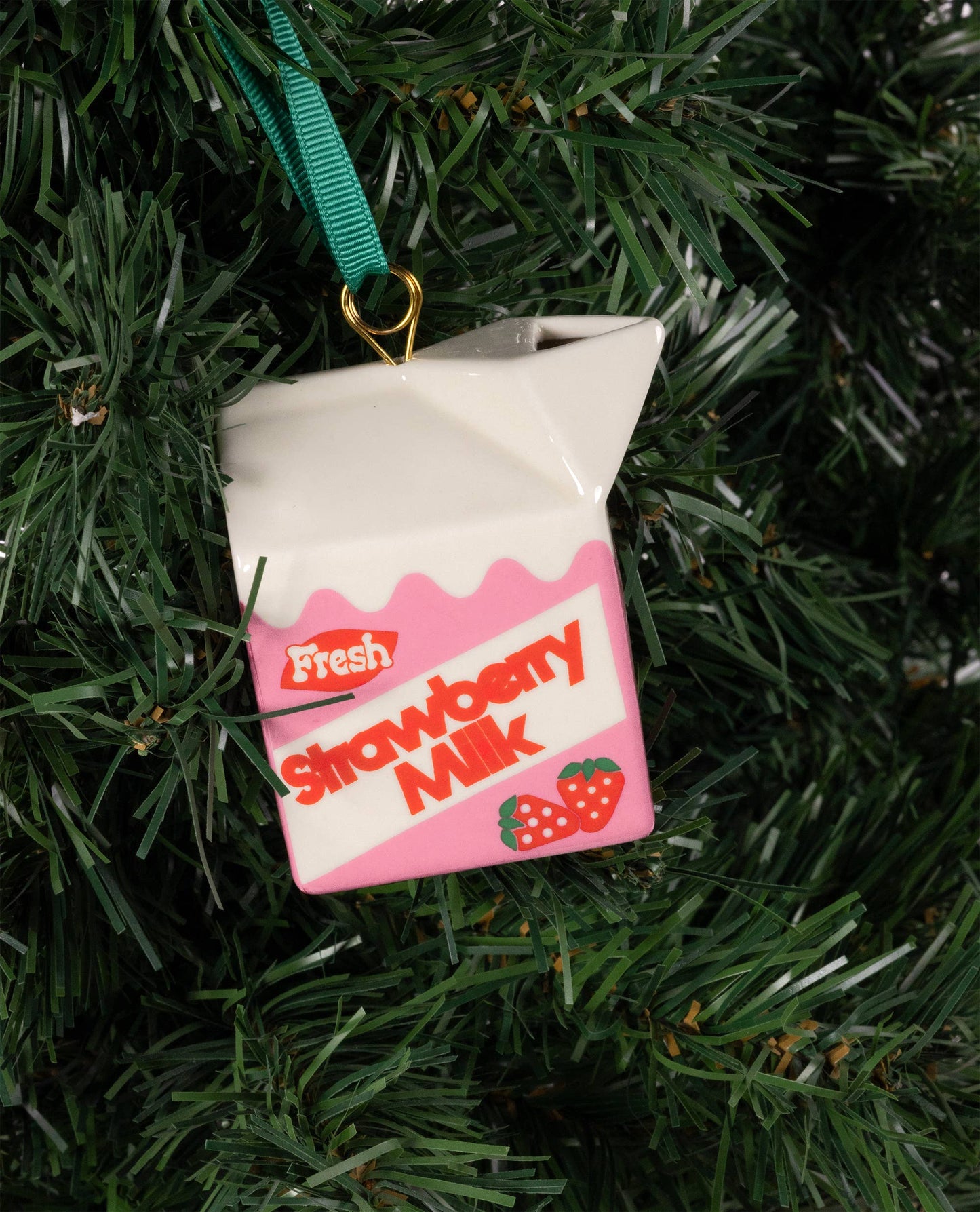 Ornament; Strawberry Milk (Ceramic)