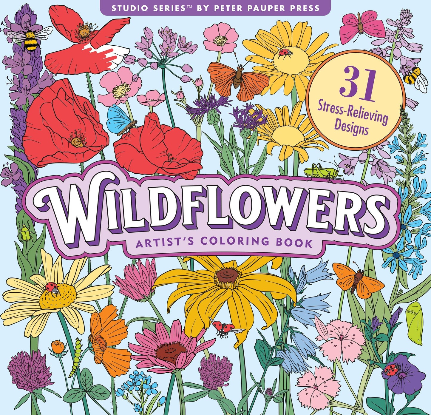 Adult Coloring Book; Wildflowers