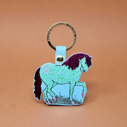 Leather Keyring; Horse (100% Leather)