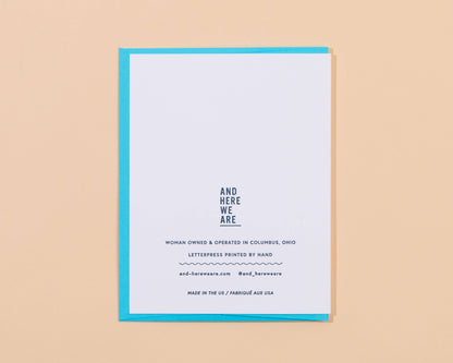 Birthday Card; Robot (Kids Bday, Letterpress)