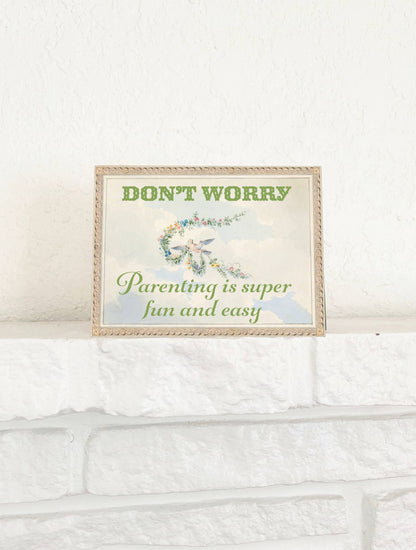 Parenting Card; Parenting is Easy and Fun (Funny Card for New Parents)