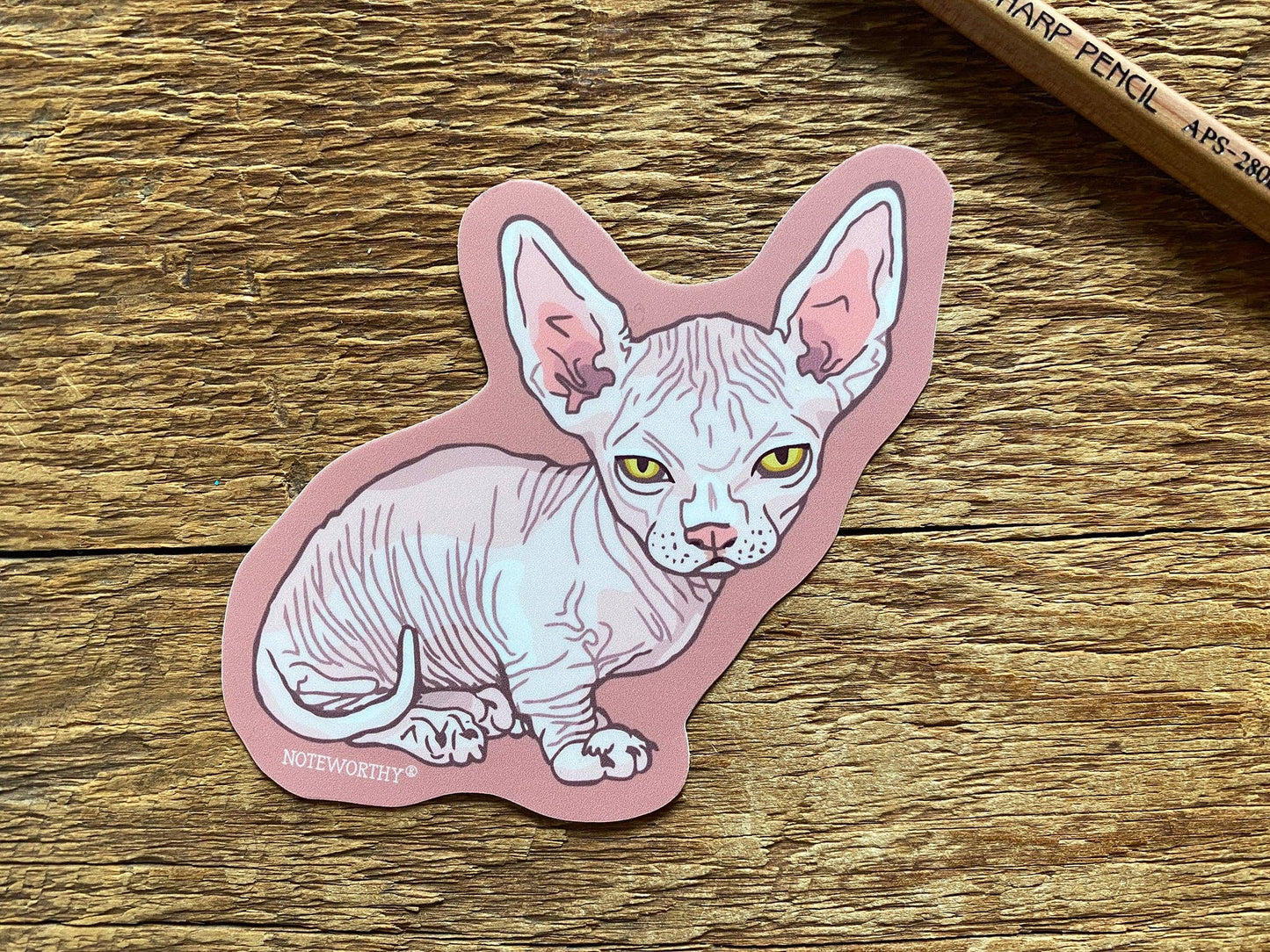 Vinyl Sticker; Hairless Cat