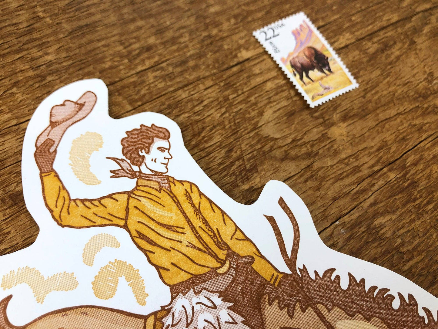 Postcard; Bucking Bronco (Large Cut-Out)