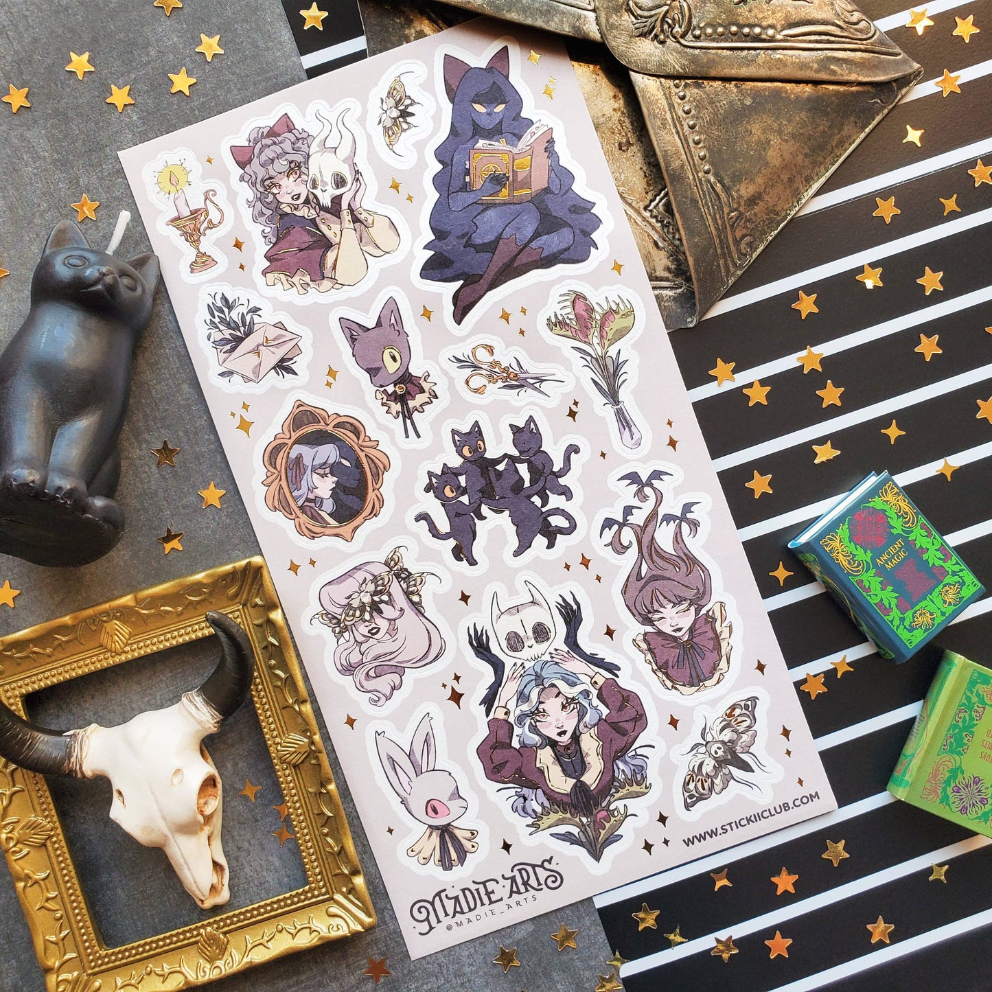 Sticker Sheet; Curious Cat Coven