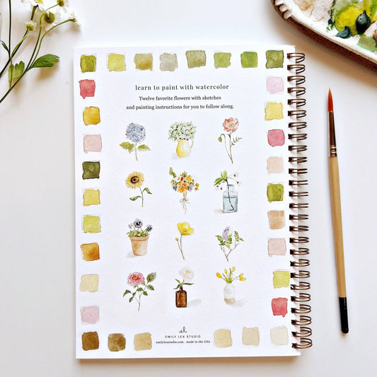 Watercolor Workbook; Flowers By Emily Lex Studio
