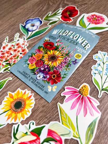 Sticker Pack; Wildflowers (Set of 10 Matte Stickers)