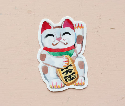 Vinyl Sticker; Lucky Cat - Made by Shellie