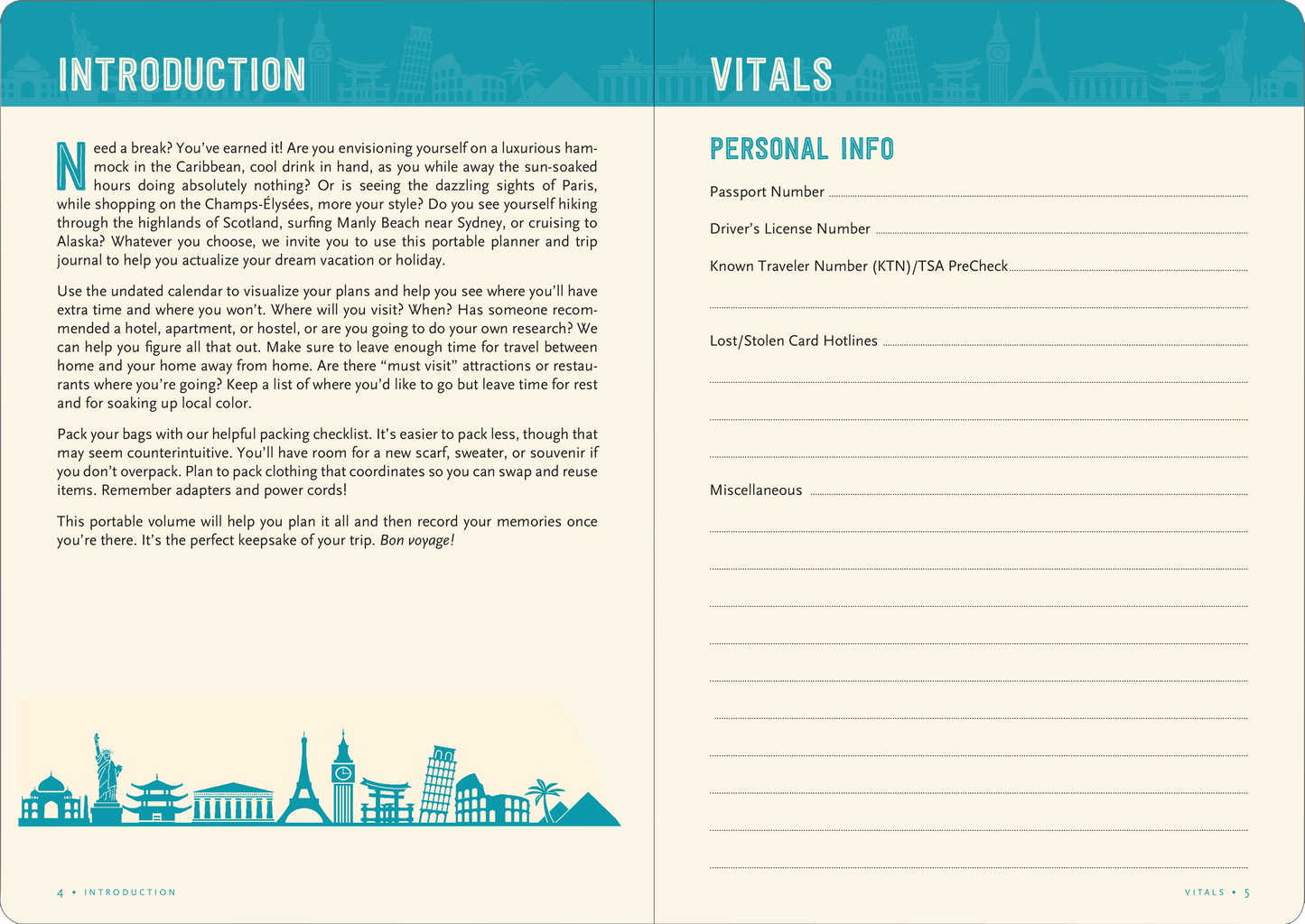 Travel Checklist Journal: A Portable Trip Planner and Diary